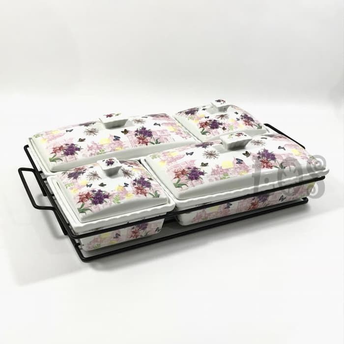 Prasmanan-Mangkok Set Keramik SEGI HOMELINE 4pc KBG-FB4 (00143.02668)