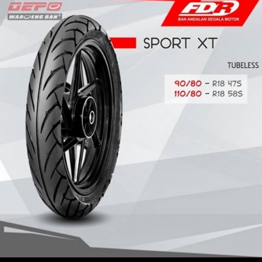 Ban motor FDR sport XT Ring 18 ukuran 90-80 dan 110-80 ban motor ban