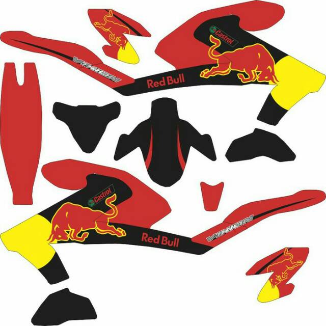Sticker All New Vixion 2017 Fullbody Red Bull
