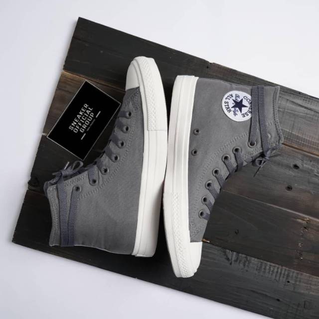 Sepatu Converse Chuck Taylor All Star II "CT 2" Lunarlon High Grey White BNIB Original Premium