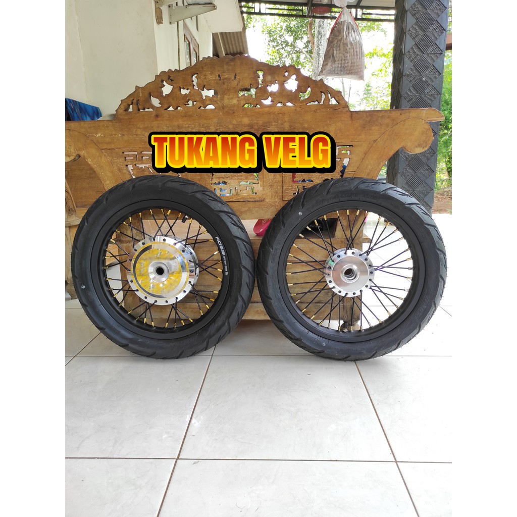 Sepaket velg jari jari ring 14 matic Honda beat,vario110/125/150,Scoopy,Genio,spacy set plus ban