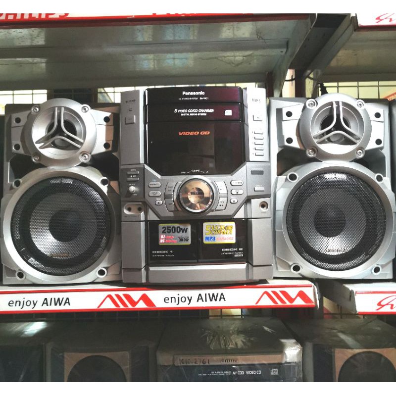 SPEAKER PORTABLE MINI HOME THEATER PANASONIC SA VK31 VIDEO CD MP3 CASSETTE PLAYER JADUL VINTAGE