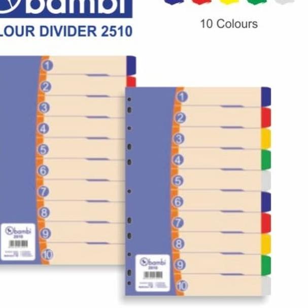 

✤»New ArrivalBAMBI Divider Plastic Folio 10 WARNA 2510 (Pembatas Binder Plastik F4)produck vyralral