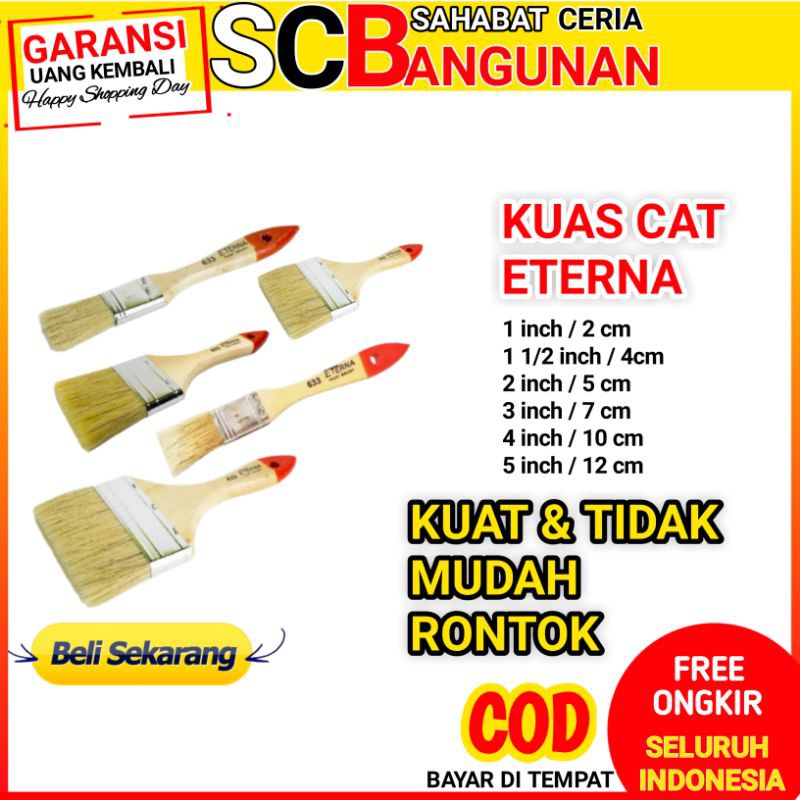 

KUAS CAT ETERNA 633 3 INCH KUAS GAGANG KAYU TEBAL KOAS CAT PAINT
