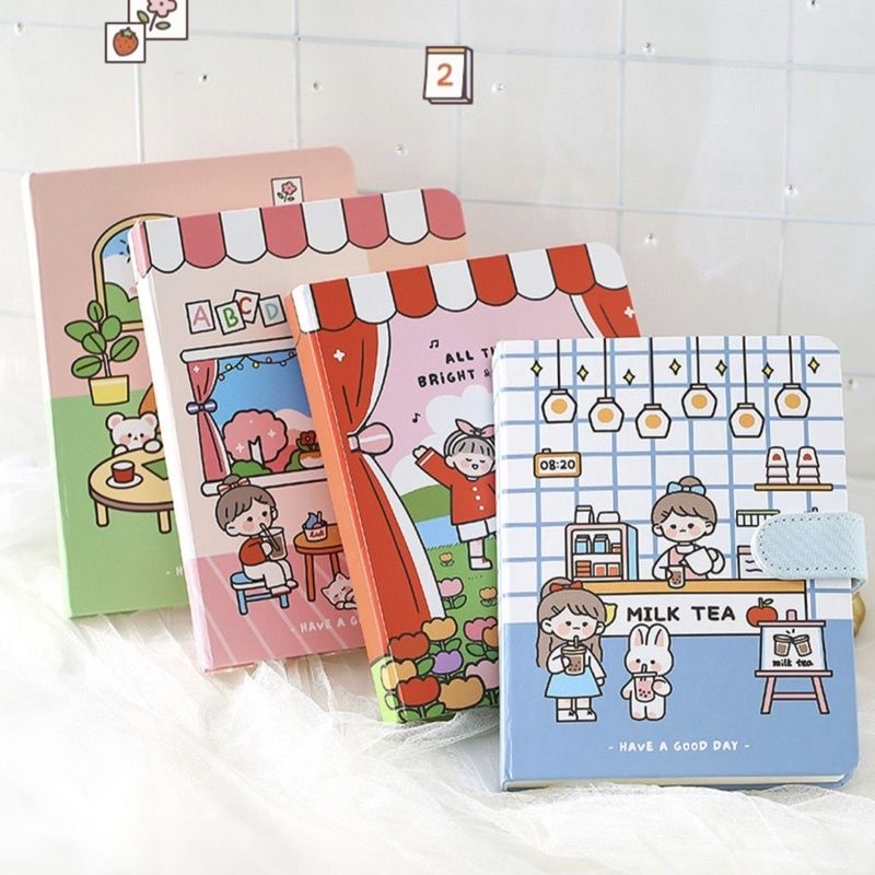 cute diary book set korea ada sticker