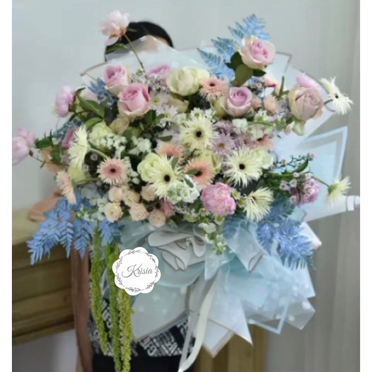 FLOWER WRAPPING &quot;&quot;FRAME TRANSPARANT&quot;&quot; (ECER) TRANSPARENT CELLOPHANE KERTAS BUNGA HAND BOUQUET WATERPROOF