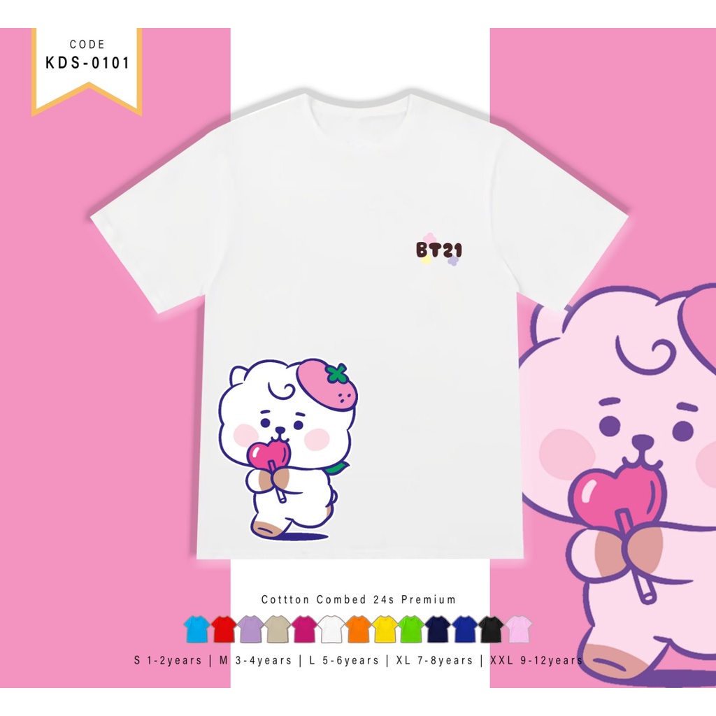 BAJU ATASAN ANAK SANTAI GAMBAR KARAKTER KPOP BIG SIDE / CUSTOM TEE TERMURAH