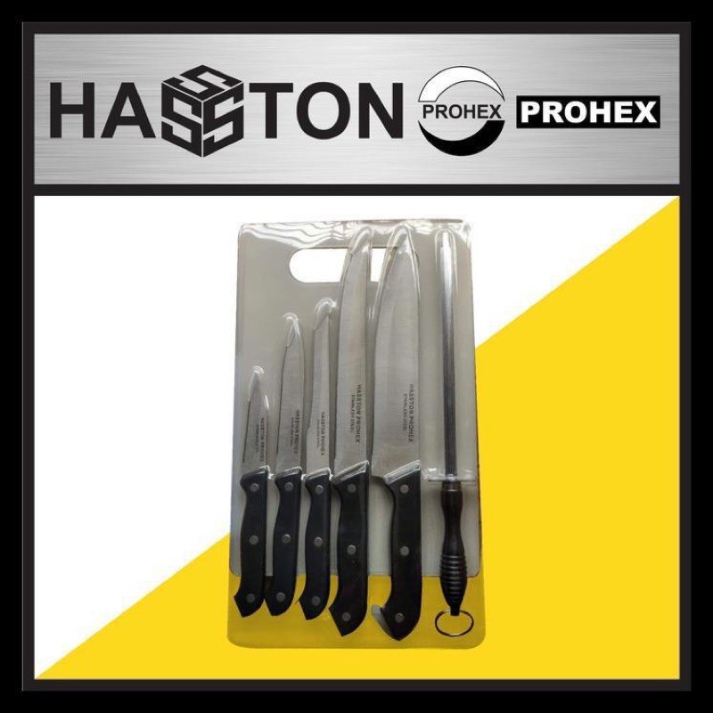 Hasston Prohex Pisau Dapur + Pengasah 7Pc (3020-015)