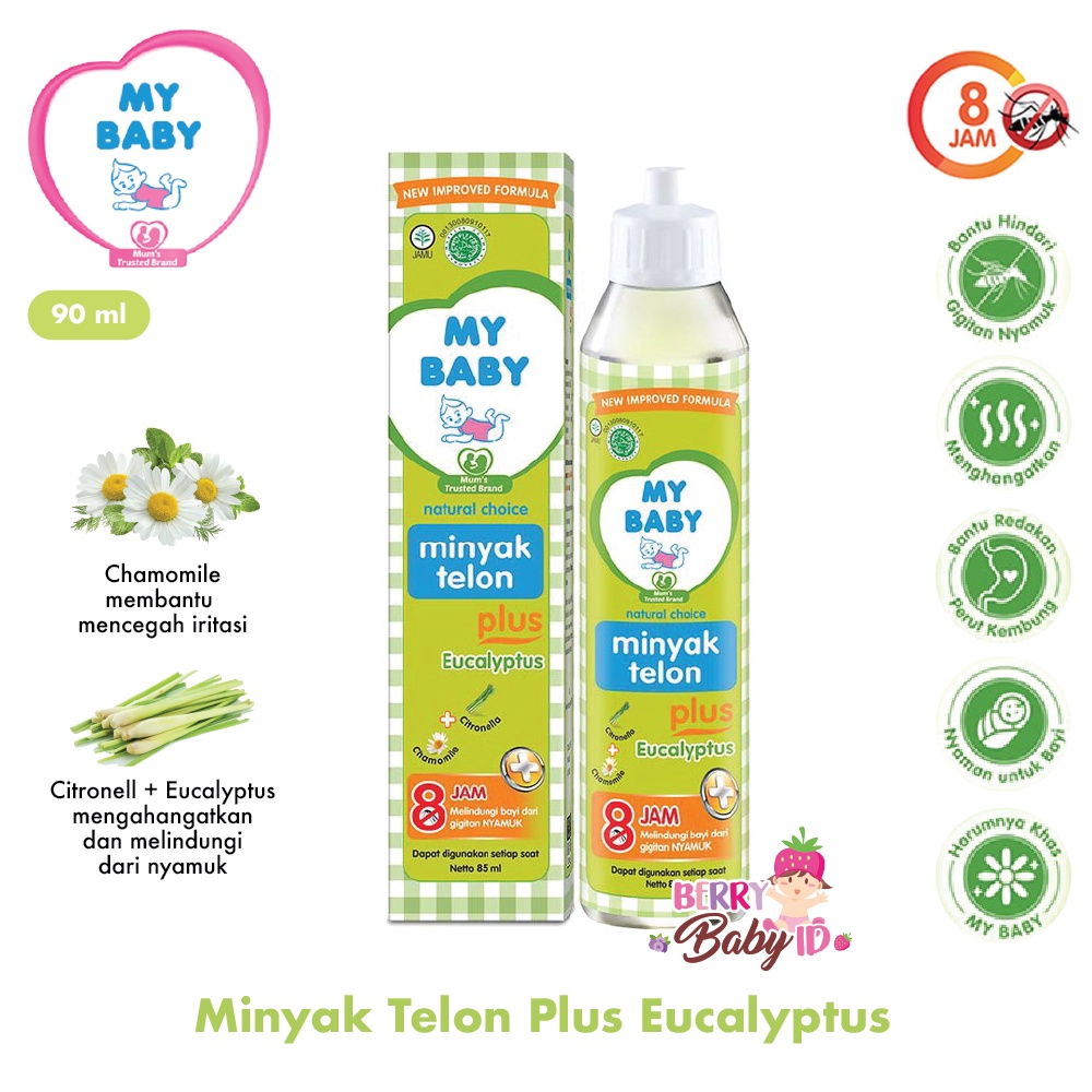 My Baby Minyak Telon Plus Hangat Anti Nyamuk Anti Kembung 90 ml Berry Mart