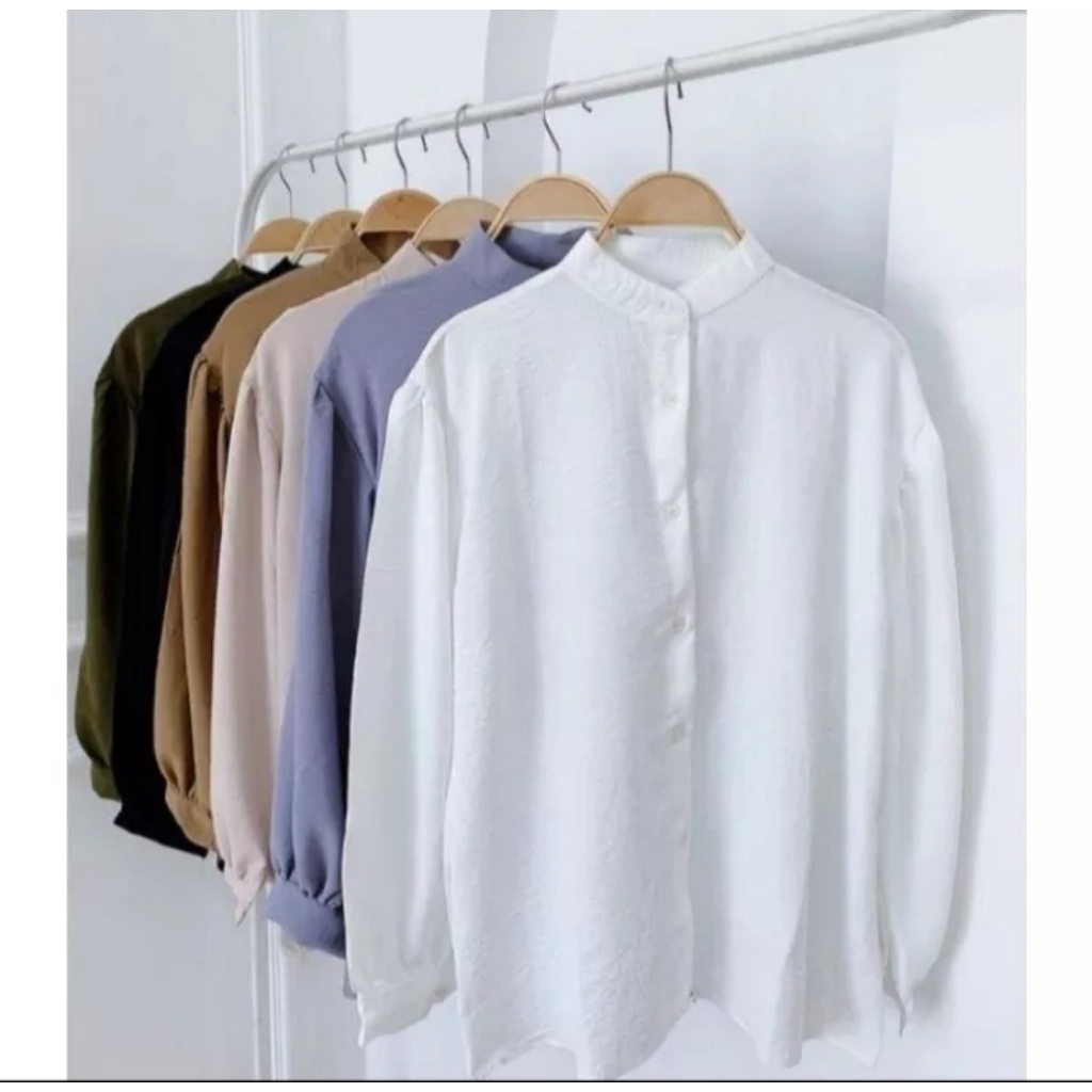 NEW BLOUSE RARA crinkle terbaru basic kemeja