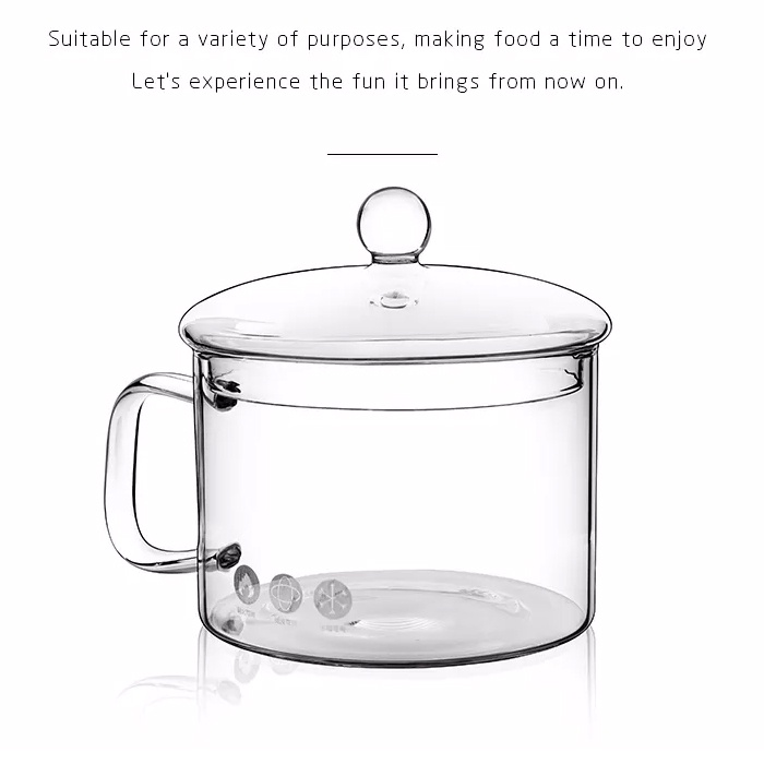 Panci Gagang Panci Kaca Panci Sop Tutup Kaca Tahan Panas Panci Masak Mie