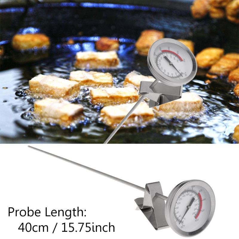 Frying Oil Fryer Fries Fried Chicken Wings BBQ Grill Thermometer 40cm Long Probe