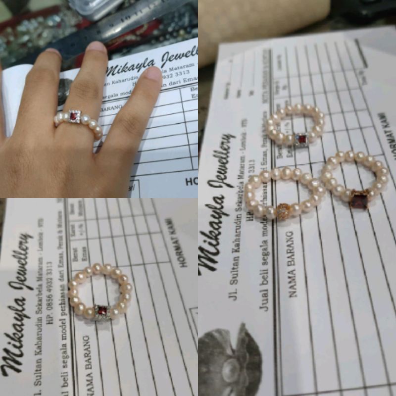 Cincin mutiara lombok|Cincin mutiara asli|Cincin simple mutiara|Mutiara asli bersertifikat|kado