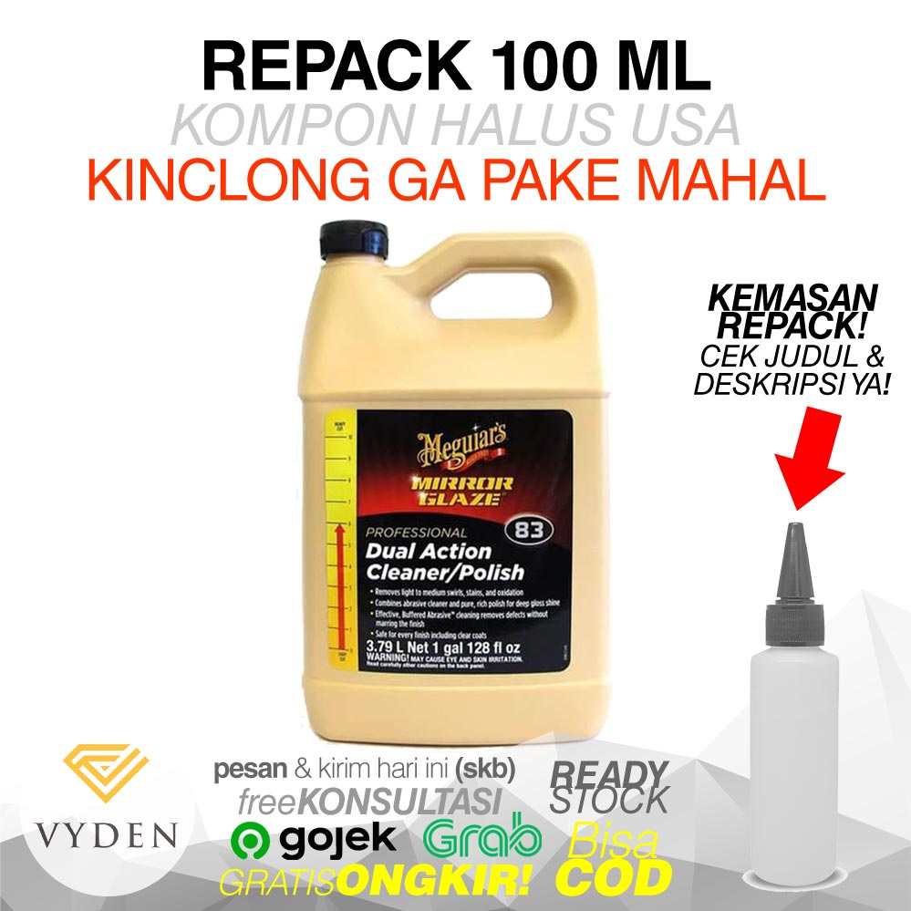 MEGUIARS Mirror Glaze 83 Dual Action Cleaner Polish 100ml ECER Kompon Poles Mobil MURAH