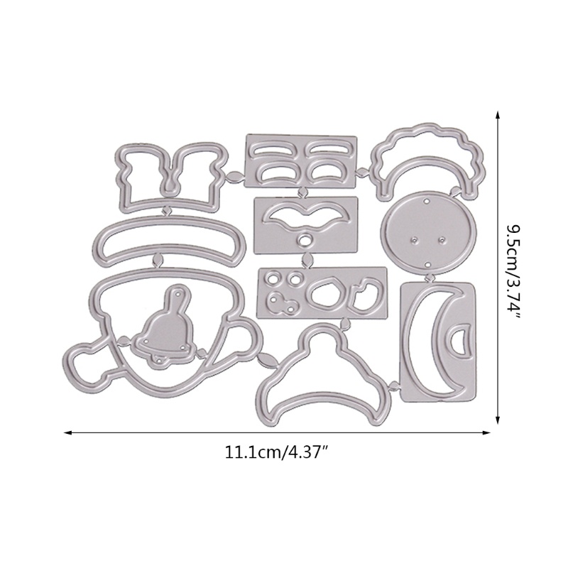 Cetakan Stensil Cutting Dies Motif Santa Natal Bahan Metal Untuk Scrapbook / Craft DIY / Embossing