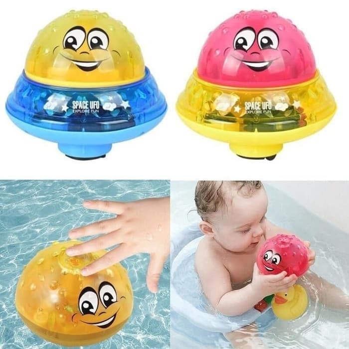 (MAWS-01 UFO) Mainan Anak Water Spray Baby Bath Space UFO Water Spray