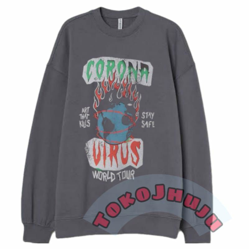 (versi) Basic Sweater Treasure Doyoung Style ATK CORONA virus world tour print DTF