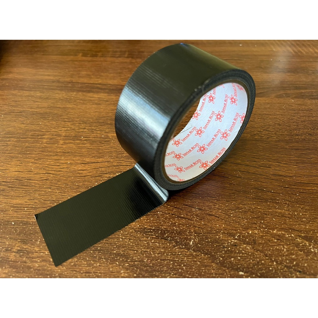 

RK [PER 1 DUS] Lakban Kain Hitam 2 inch 45mm 10 Yard Cloth Tape Hitam Sinar Ross (1 DUS ISI 72 ROL)