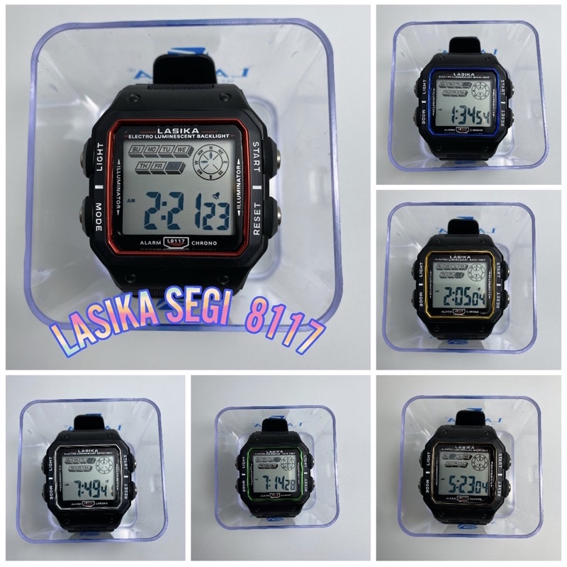 Jam tangan lasika 8117 model segi Sporty watch fashion anti air