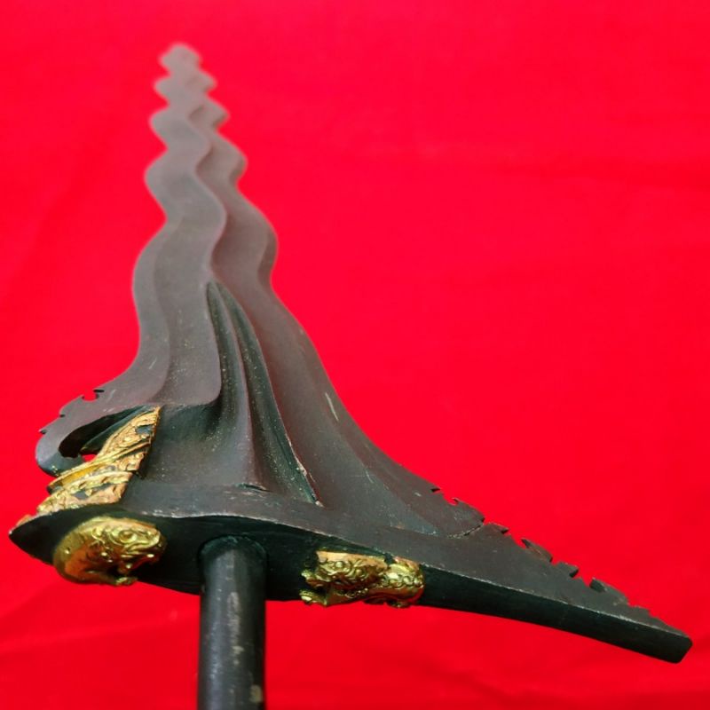 Sebilah Keris Sabuk Inten Luk 11 Antik Pamor Keleng Kinatah Tangguh Kamardikan Mutrani PB XI