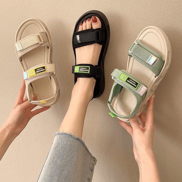 CUCI GUDANG TOPGROSIR TG1563 Sandal Gunung Wanita Import Bahan Kanvas / Sandal Tali Import