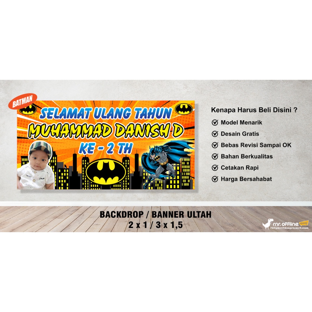 Backdrop / Spanduk / Banner Ulang Tahun Batman