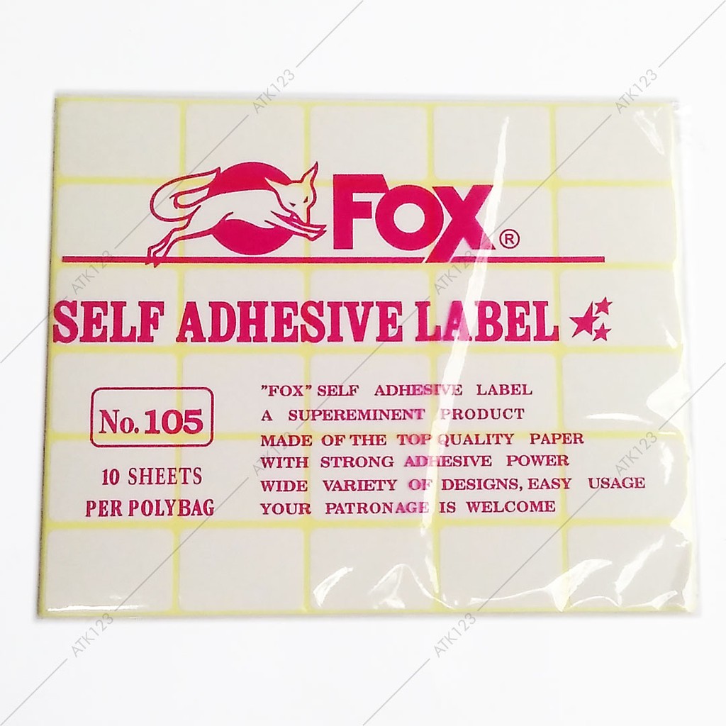 

Kertas / Label Stiker Fox No. 105 uk. 25 x 38 mm (Persegi Panjang)