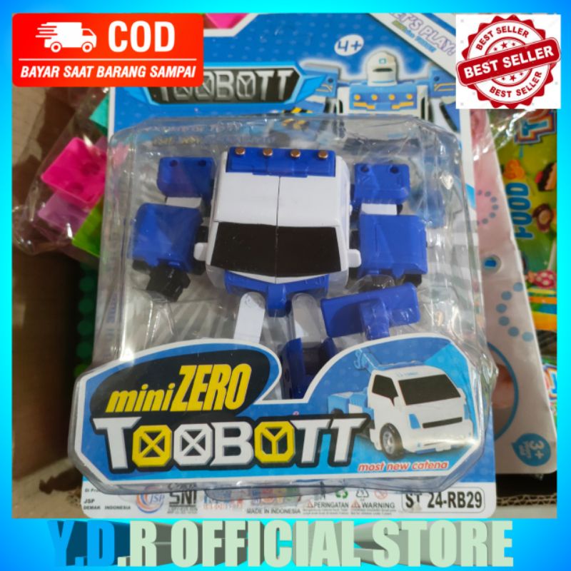 MAINAN ANAK ROBOT TOBOT TRANSFORMERS ROBOT BISA BERUBAH JADI MOBIL TOBOT HELI ATHLON PMK PROMO COD-ROBOT BIRU MINI ZERO