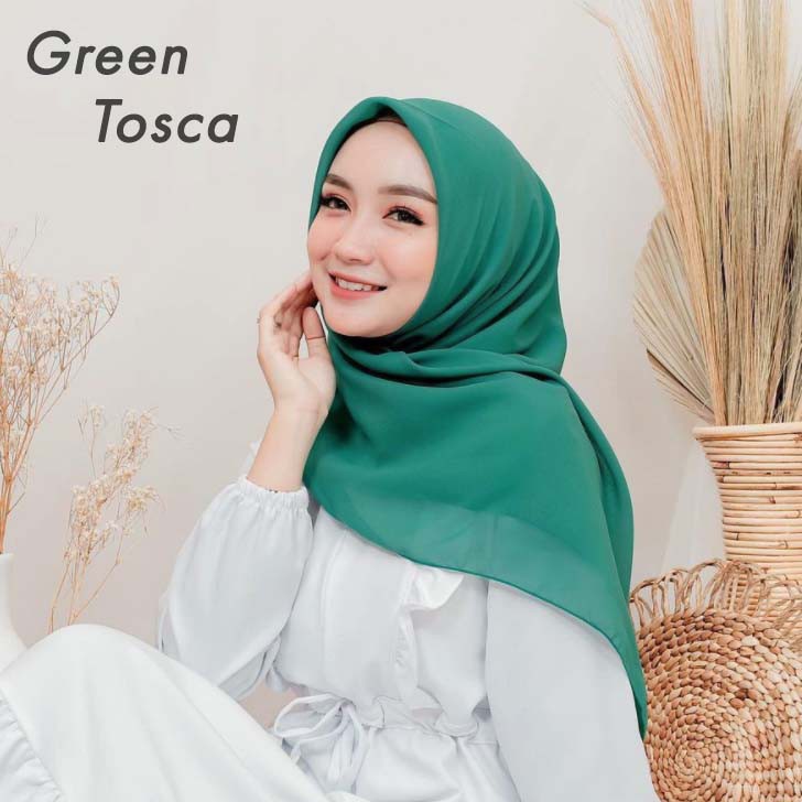 Bella Square Jilbab | Hijab Segiempat | Warna Part 2-Green Tosca