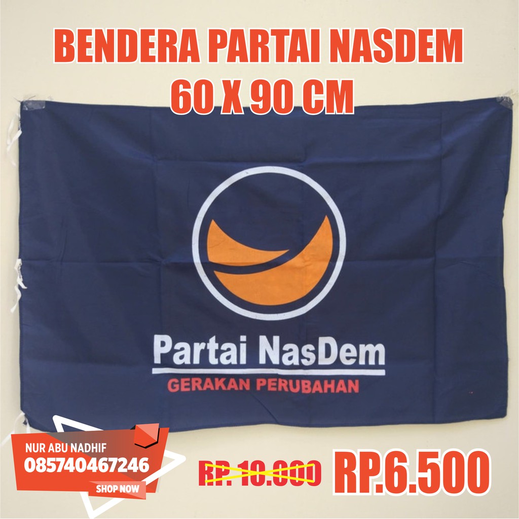 bendera partai nasdem uk 60x90cm (isi100pcs)