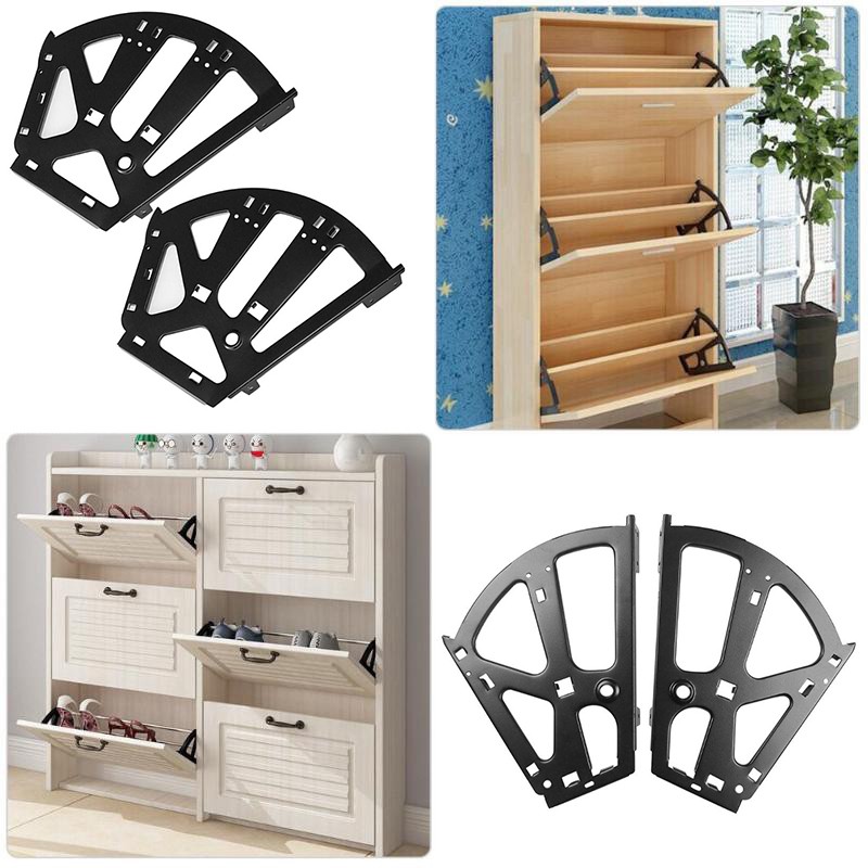 2pcs Shoes Cabinet Hinges Flip Frame Turning Rack Shelf Movable Shoes Cabinet Hinge Rack Over Hardware Fitting Black M8id Shopee Indonesia