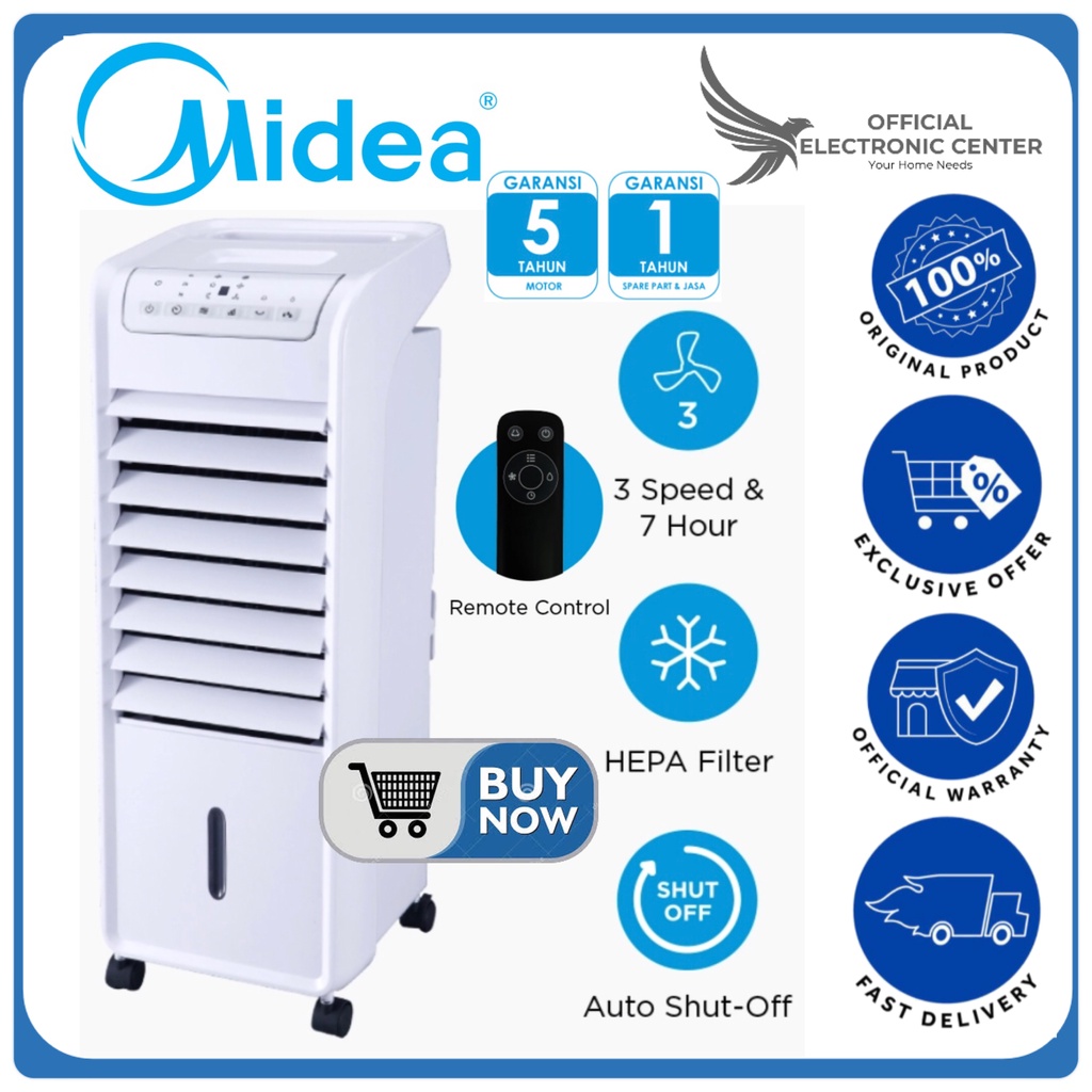 MIDEA AIR COOLER 6L AC100-A AC100A AC 100A HEPA FILTER AIR COOLER MIDEA LOW WATT