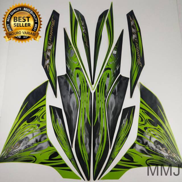 sticker striping motor yamaha Jupiter mx new 135 2011 hijau
