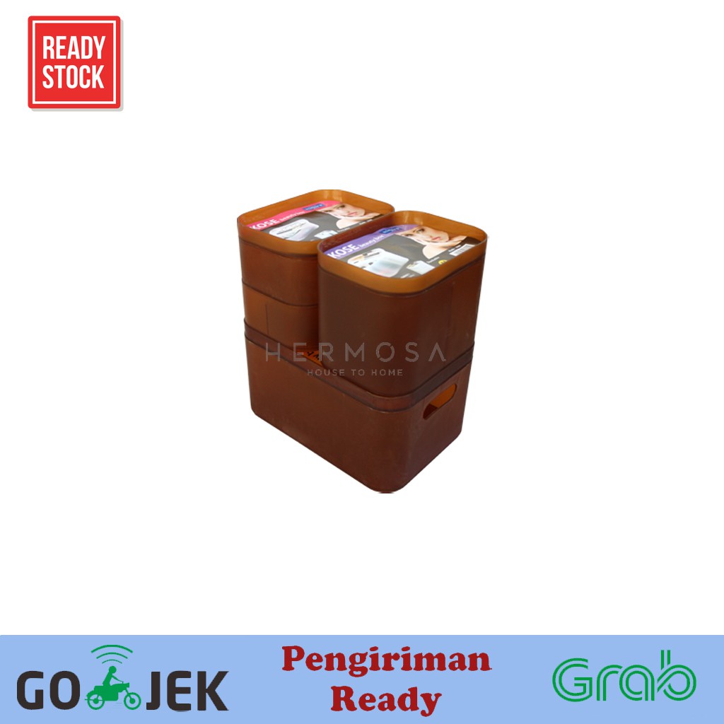 Kotak alat make up kose / Kotak serbaguna isi 4 / Kotak Putih Plastik untuk make up