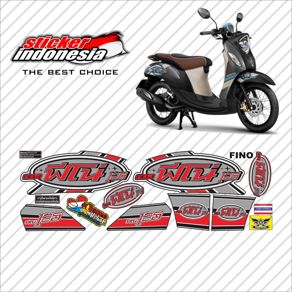 sticker streaping fino new 125 thailook merah