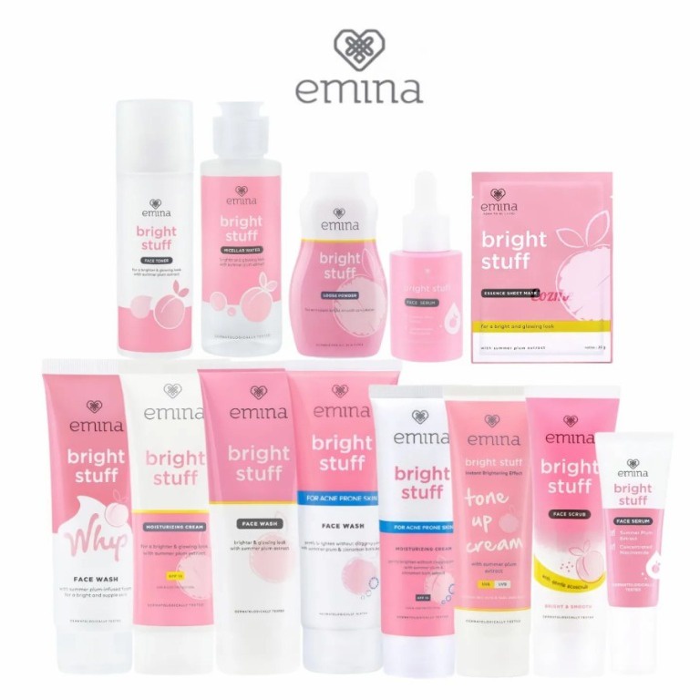 ❤️ Cloudy ❤️ EMINA Bright Stuff Series Face Toner | Moisturizing | Serum | Loose Powder | Face Wash | Tone Up / Paket Lengkap Emina