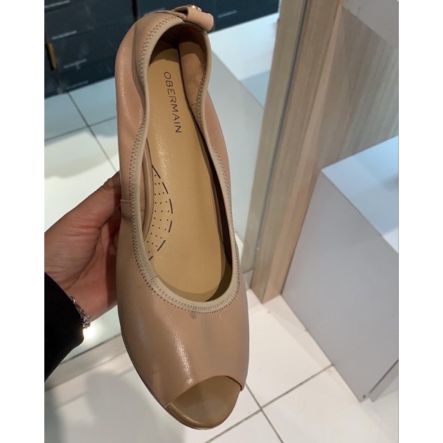 sepatu wedges obermain asli kulit