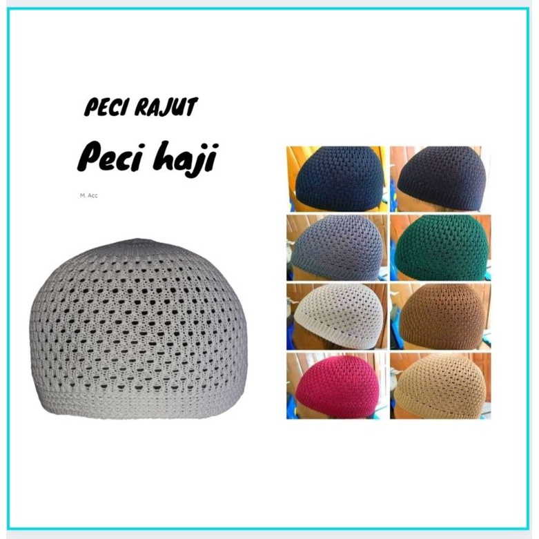 BISA COD / Peci rajut // peci warna / pilih warna ; peci haji / kopiah songkok / peci rajut nanas