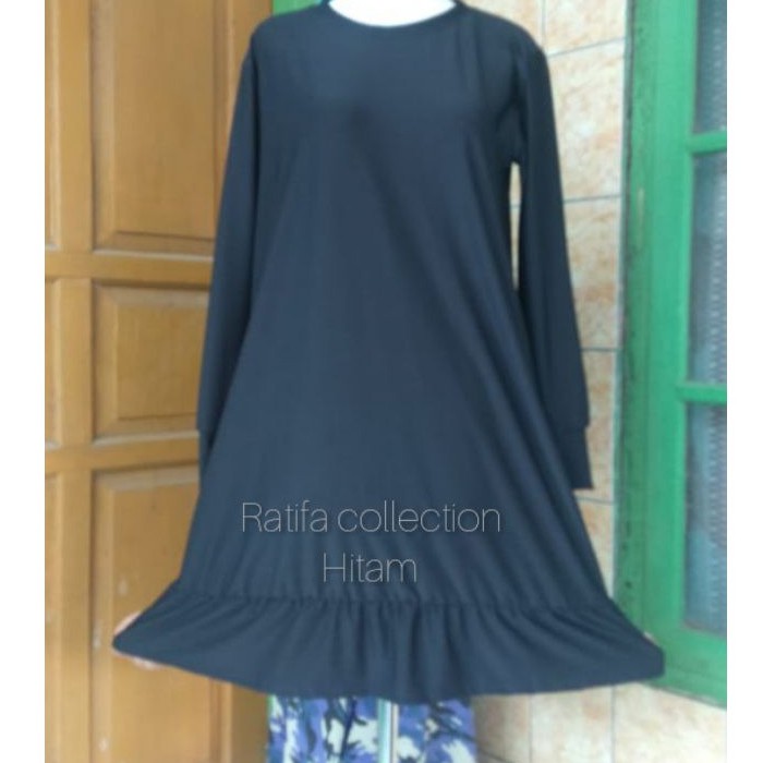 Ratifa collection.Tunik Wanita Kerut bawah Jersey super All size Xl fit XXL.