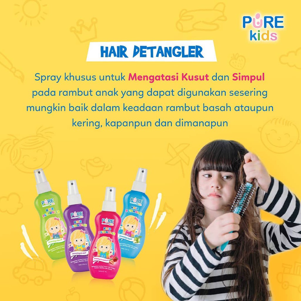 Pure Kids Hair Detangler Spray Rambut Anak 200ML