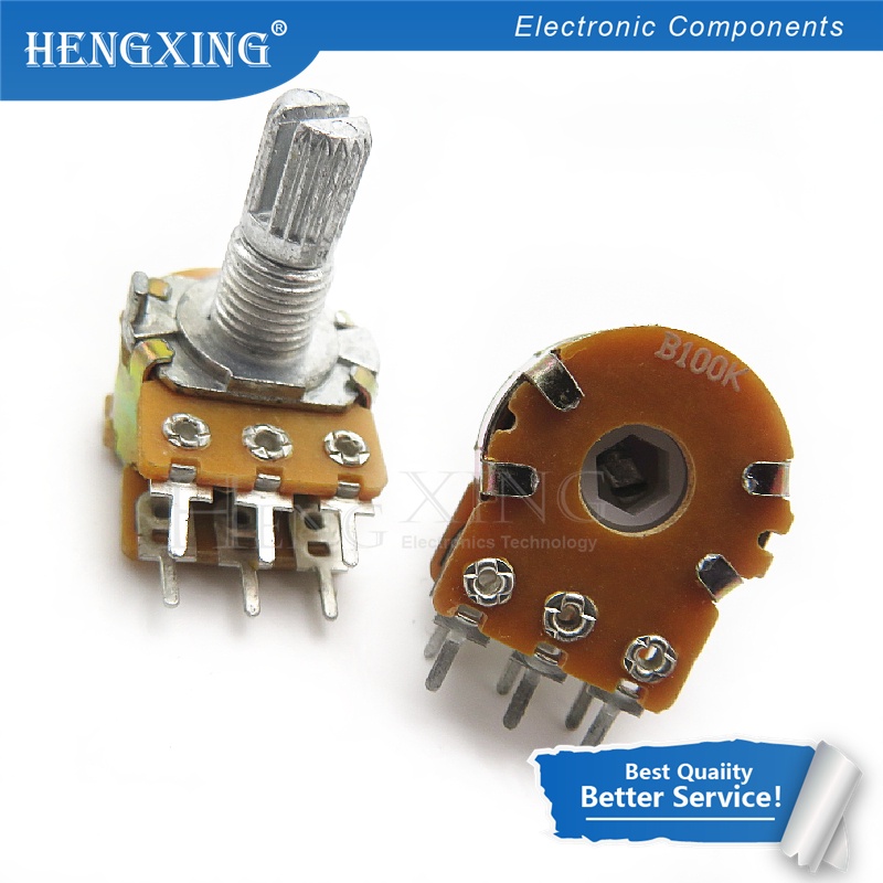 50pcs Potentiometer B1K B2K B5K B10K B20K B50K B100K B500K B1M 6Pin Shaft WH148 1K 2K 5K 100K 50K 500K 10K 20K