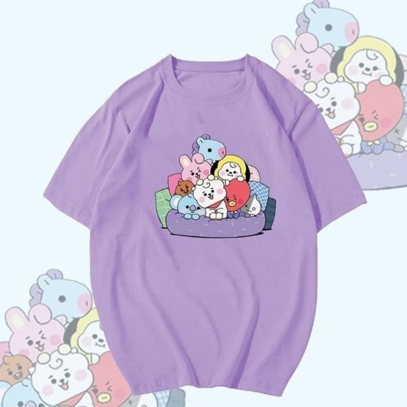 T-SHIRT/TUMBLR TEE KAOS BTS BT21 SOFA GRUP OVERSIZE