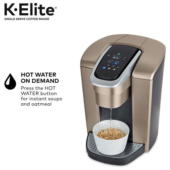 Keurig K-Elite, Coffee Maker Brushed Gold Mesin Kopi From Usa Tobeindah