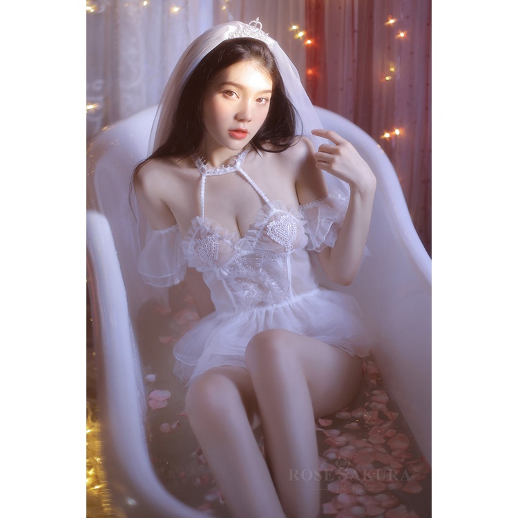 RR1536 LINGERIE Cosplay BRIDE GOWN STYLE | LINGERIE COSTUME COSPLAY KOSTUM Pengantin