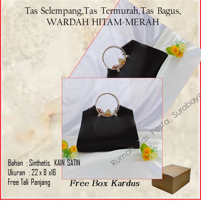 Tas Souvenir,Tas Home Made ,Tas Pesta,WARDAH HITAM-MERAH