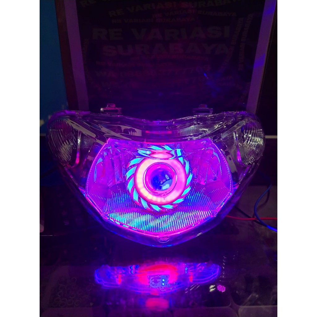 lampu depan mio smile pakai projie