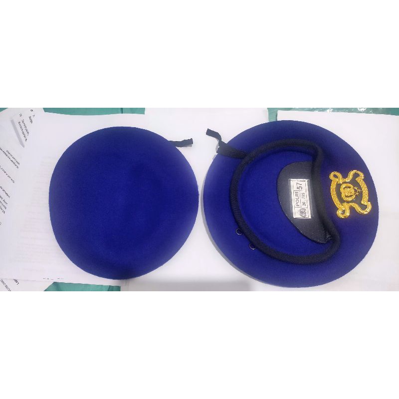 Baret biru airud + emblem