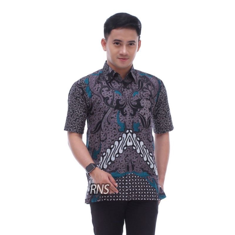 Hanggono Couple Ori Najwa/ Baju Keluarga / Gamis Batik Couple Motif Dimensi Abu