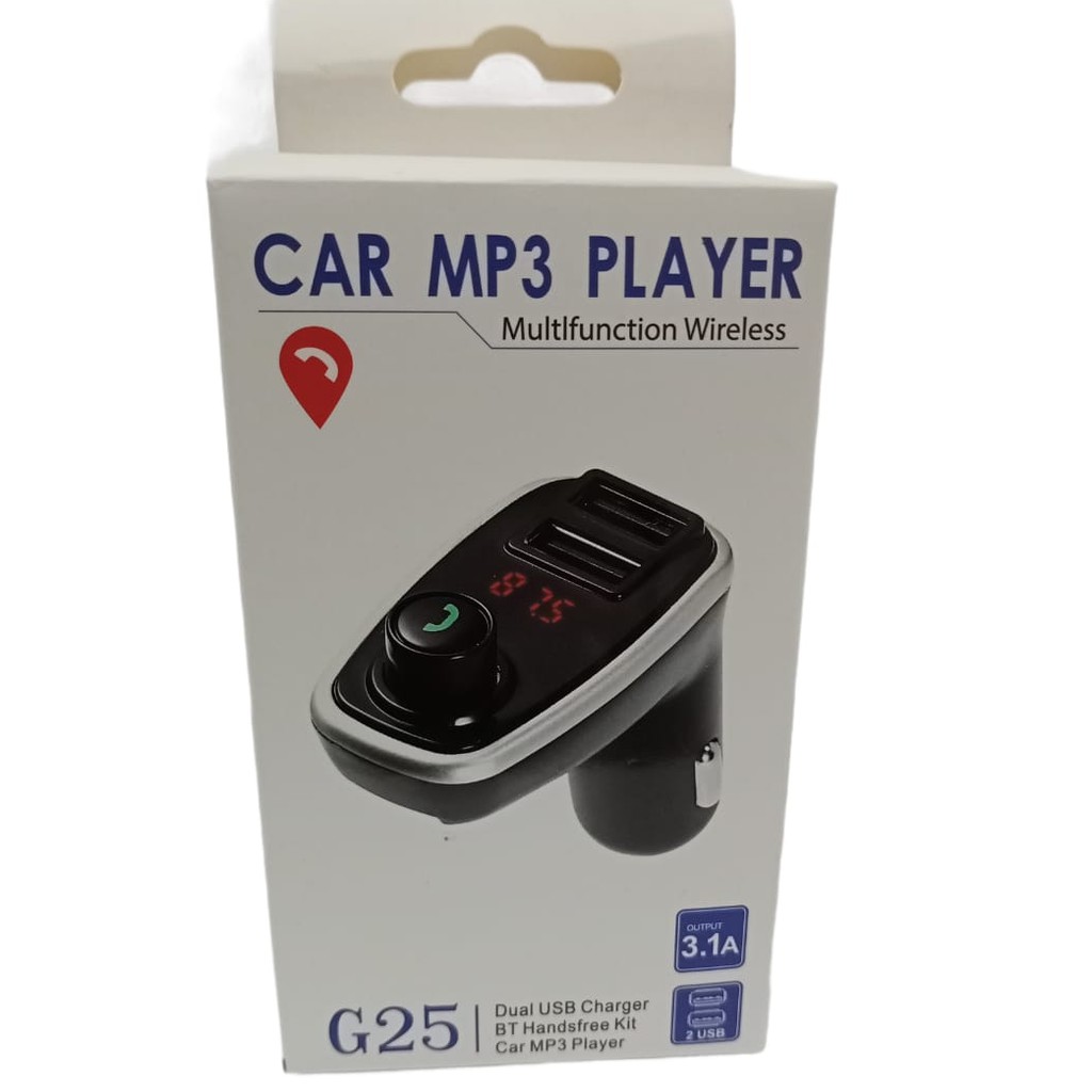 Car Charger G25 Dual USB 3.1A Wireless Bluetooth FM Transmitter MP3 Car Charger