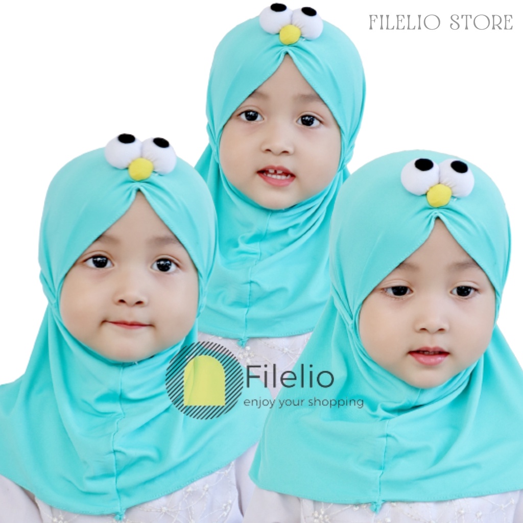 TERMURAH Krudung Anak Perempuan Umur 0-3 Tahun Jilbab Instan Anak Premium Terbaru Elmo Emoticon